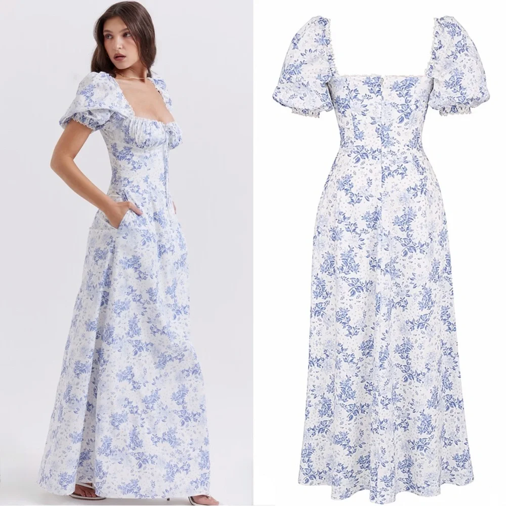 HOUSE OF CB Felizia Floral Puff Sleeve Maxi Dress - Picture 6 of 16